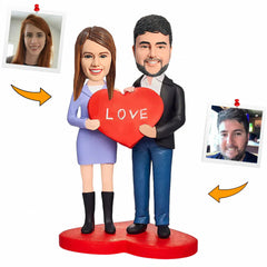 Happy Couple Love Heart Custom Bobbleheads