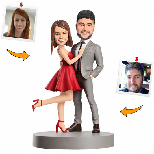 Handmade Couple In Dresses And Suits Custom Bobbleheads Personalized Figure