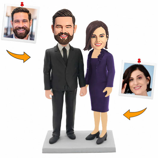 Formally Dressed Elderly Couple Custom Bobbleheads