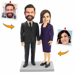Formally Dressed Elderly Couple Custom Bobbleheads