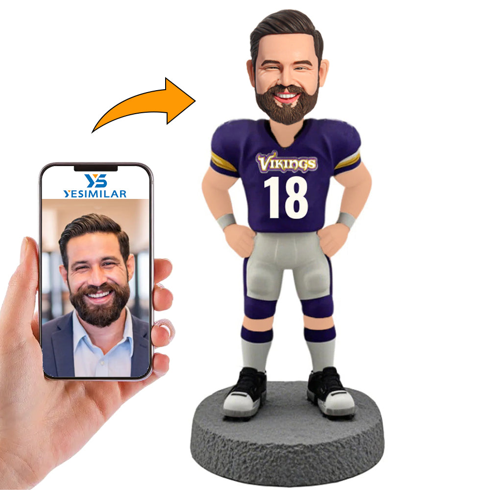 Handmade Minnesota Vikings Fans Football Player Custom Bobbleheads