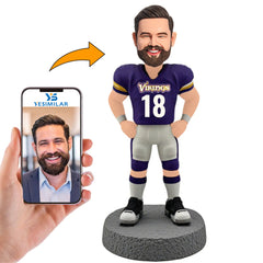 Handmade Minnesota Vikings Fans Football Player Custom Bobbleheads